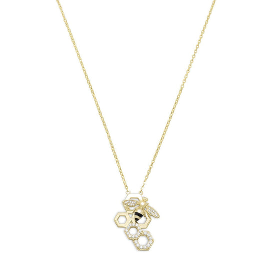 "BEE Mine!" 14 Karat Gold Plated and Signity CZ Bee Necklace freeshipping - Higher Class Elegance