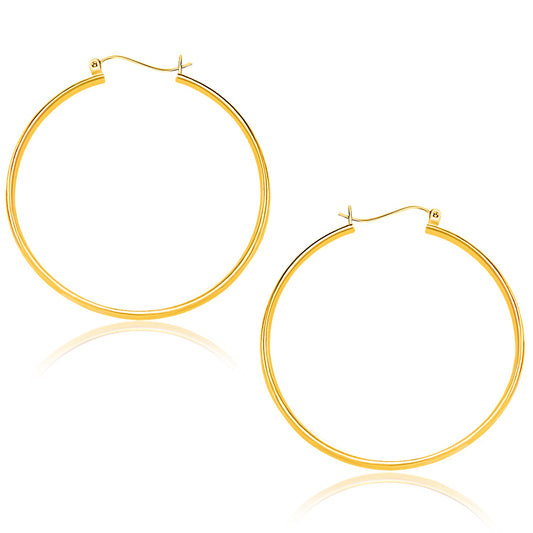 14k Yellow Gold Polished Hoop Earrings (1.5x40mm)