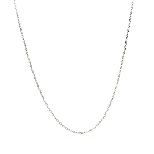 14k White Diamond Cut Cable Link Chain (0.87 mm)