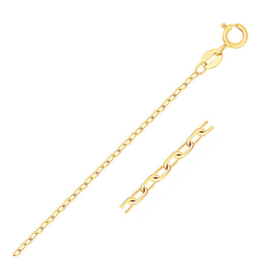 14k Yellow Gold Faceted Cable Link Chain (1.20 mm)