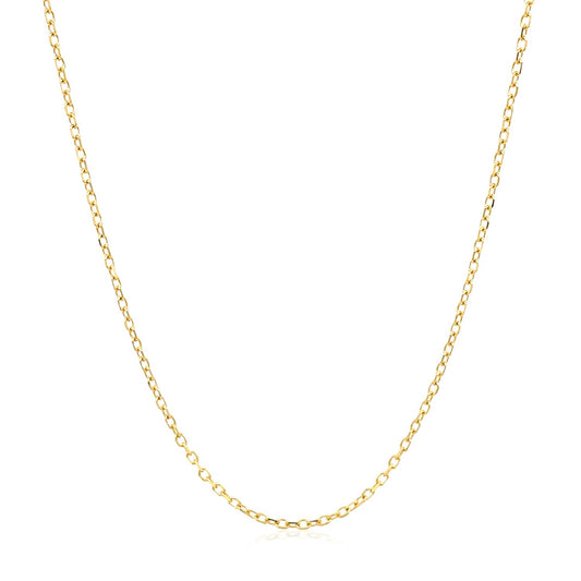 14k Yellow Gold Faceted Cable Link Chain (1.20 mm)