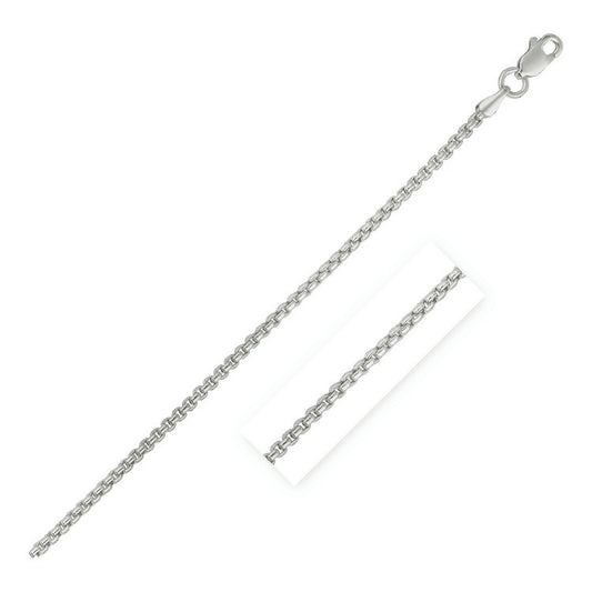 14k White Gold Round Box Chain (1.30 mm)