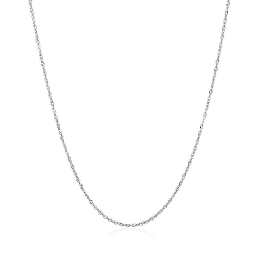 14k White Gold Singapore Chain 0.8mm (0.81 mm)