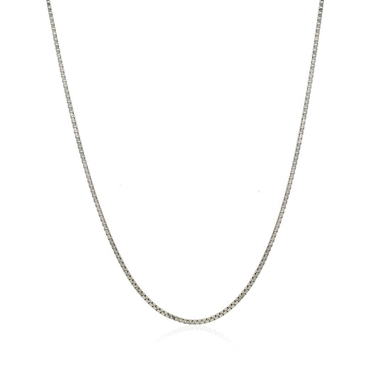 14k White Gold Classic Box Chain (0.85 mm)