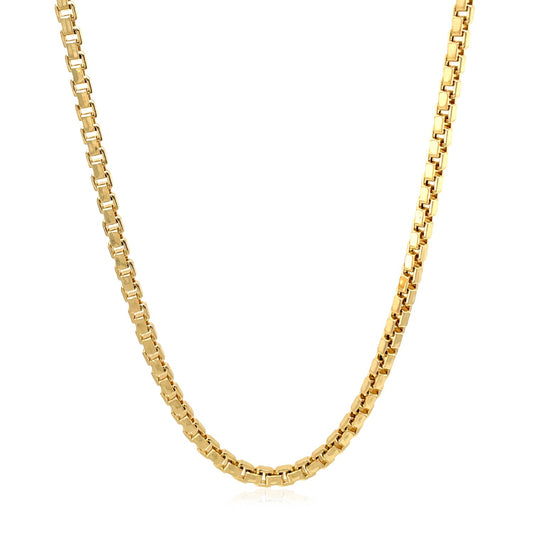 14k Yellow Gold Semi Solid Box Chain (2.5 mm)