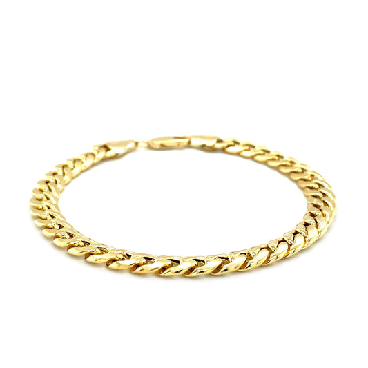 14k Yellow Gold Semi Solid Miami Cuban Bracelet (6.60 mm)