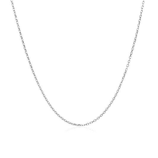 14k White Gold Diamond Cut Cable Link Chain (0.87 mm)