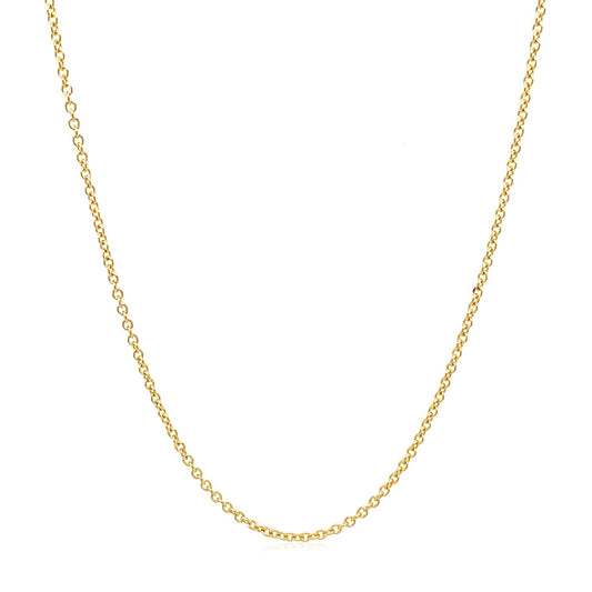 14k Yellow Gold Round Cable Link Chain (1.30 mm)