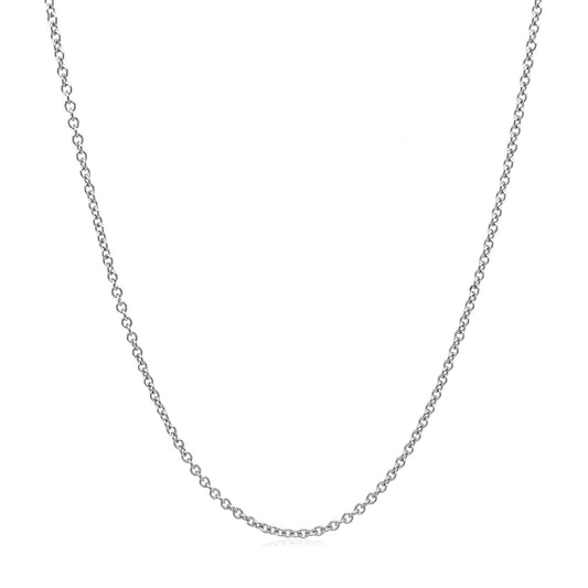 14k White Gold Round Cable Link Chain (1.30 mm)