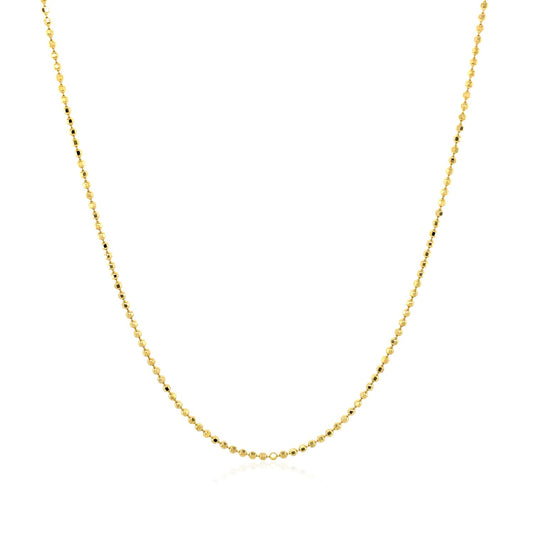 14k Yellow Gold Diamond Cut Bead Chain (0.90 mm)