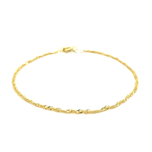 10k Yellow Gold Singapore Bracelet (1.50 mm)