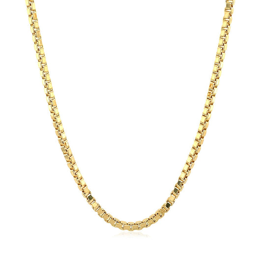 14k Yellow Gold Semi Solid Box Chain (2.10 mm)