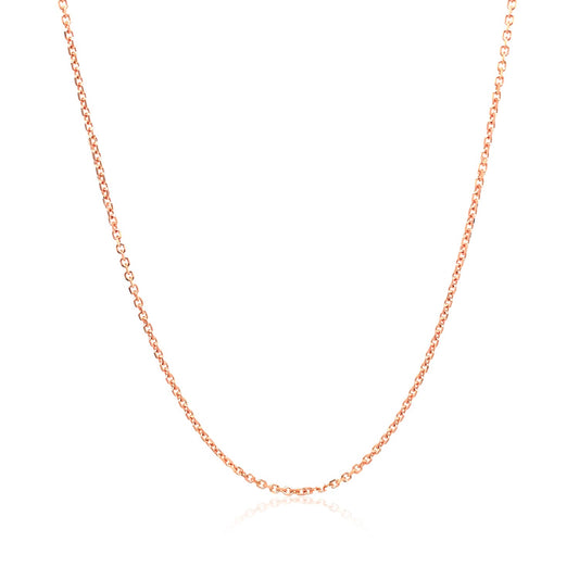 14k Rose Gold Diamond Cut Cable Link Chain (1.10 mm)