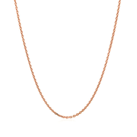 14k Rose Gold Diamond Cut Cable Link Chain (1.30 mm)