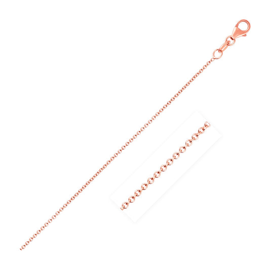 14k Pink Gold Round Cable Link Chain (1.1 mm)