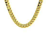 6.15mm 10k Yellow Gold Semi Solid Miami Cuban Chain