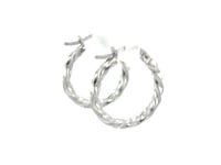 Spiral Style Polished Hoop Earrings in Sterling Silver(3x15mm)