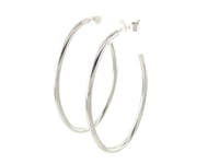Sterling Silver Polished Oval Hoop Earrings