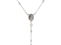 Fine Rosary Chain and Bead Necklace in Sterling Silver