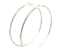 14k White Gold Polished Hoop Earrings (2x60mm)