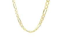 6.5mm 10k Yellow Gold Lite Figaro Chain