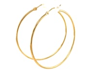 14k Yellow Gold Polished Hoop Earrings (1.5x45mm)