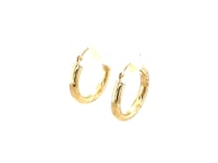 10k Yellow Gold Diamond Cut Hoop Earrings (20mm)