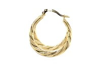 10k Yellow Gold Graduated Twisted Hoop Earrings