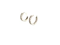 Sterling Silver Petite Hoop Earrings with Cubic Zirconias