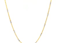 Bar Links Pendant Chain in 14k Two Tone Gold (1.4mm)