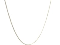 14k White Gold Adjustable Wheat Chain 1.0mm