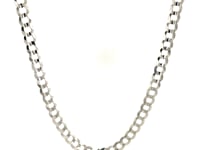 4.7mm 14k White Gold Solid Curb Chain