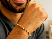 5.0mm 10k Yellow Gold Solid Diamond Cut Rope Bracelet