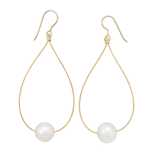 24 Karat Gold Plated Cultured Freshwater Pearl Earrings freeshipping - Higher Class Elegance