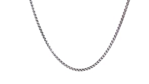 14k White Gold Round Box Chain 1.35 mm