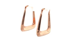 14k Rose Gold Polished Square Hoop Earrings