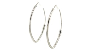 14k White Gold Polished Long Marquise Motif Earrings