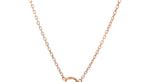 14k Rose Gold 17 inch Necklace with Round White Topaz