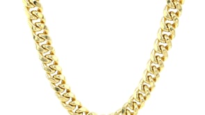 7.5mm 14k Yellow Gold Semi Solid Miami Cuban Chain