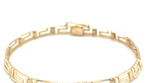 14k Yellow Gold Fancy Greek Key Motif Bracelet