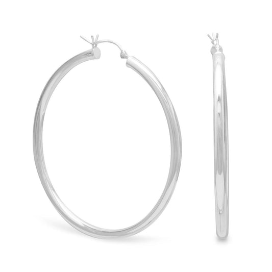 3mm x 50 mm Hoop Earrings with Click freeshipping - Higher Class Elegance