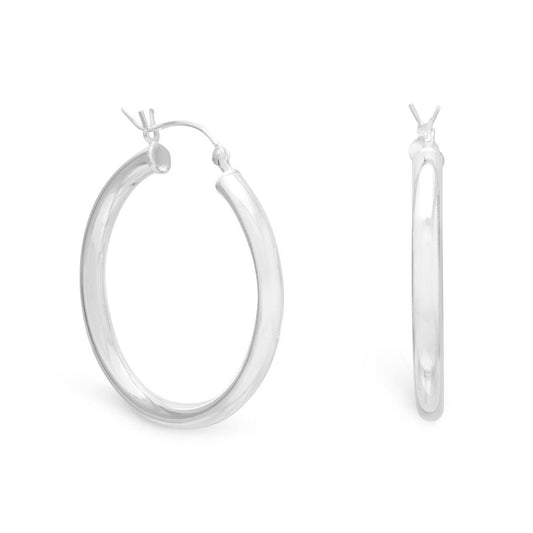 3mm x 30mm Hoop Earrings with Click freeshipping - Higher Class Elegance