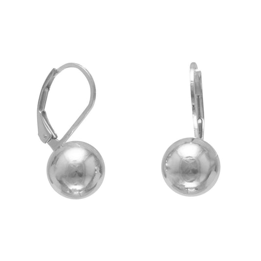 10mm Ball Earring on Lever Back freeshipping - Higher Class Elegance