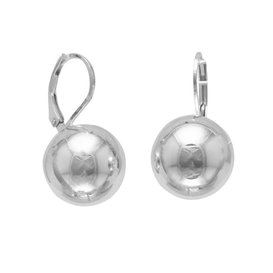 14mm Ball Earring on Lever Back freeshipping - Higher Class Elegance