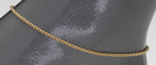 1mm Rope Anklet Gold or Rhodium Bonded - Higher Class Elegance