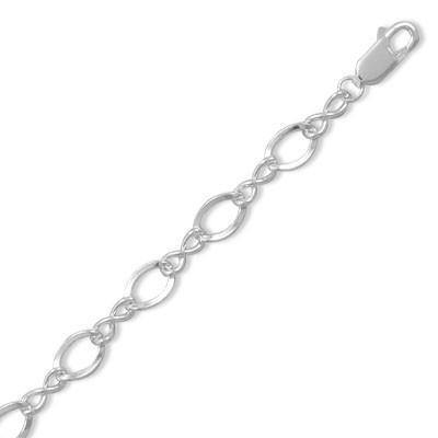 8" Polished Figure 8 Charm Bracelet freeshipping - Higher Class Elegance
