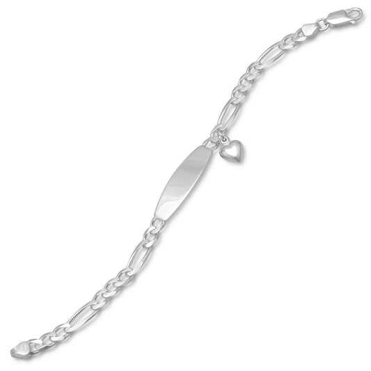 7" Identification Bracelet with Heart freeshipping - Higher Class Elegance