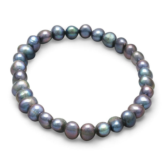 Peacock Cultured Freshwater Pearl Stretch Bracelet freeshipping - Higher Class Elegance