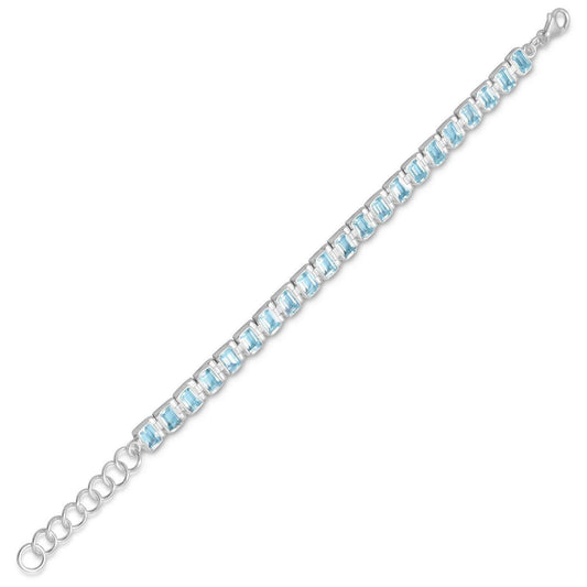 7"+1" Extension Blue Topaz Bracelet freeshipping - Higher Class Elegance