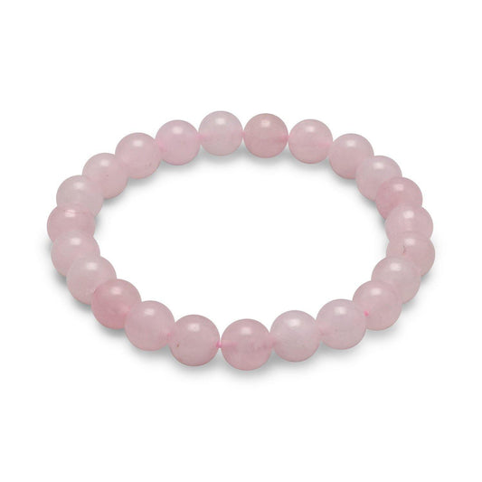 Rose Quartz Bead Stretch Bracelet freeshipping - Higher Class Elegance